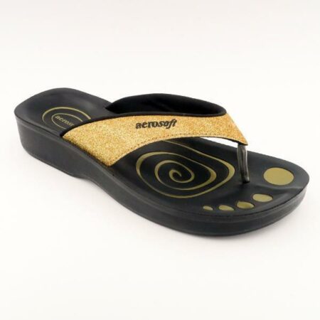 Sandaler Aerosoft model A0825 m. glimmer (Guld)