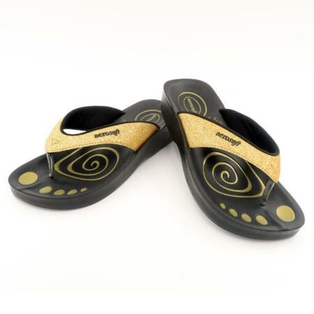 Sandaler Aerosoft model A0825 m. glimmer (Guld)